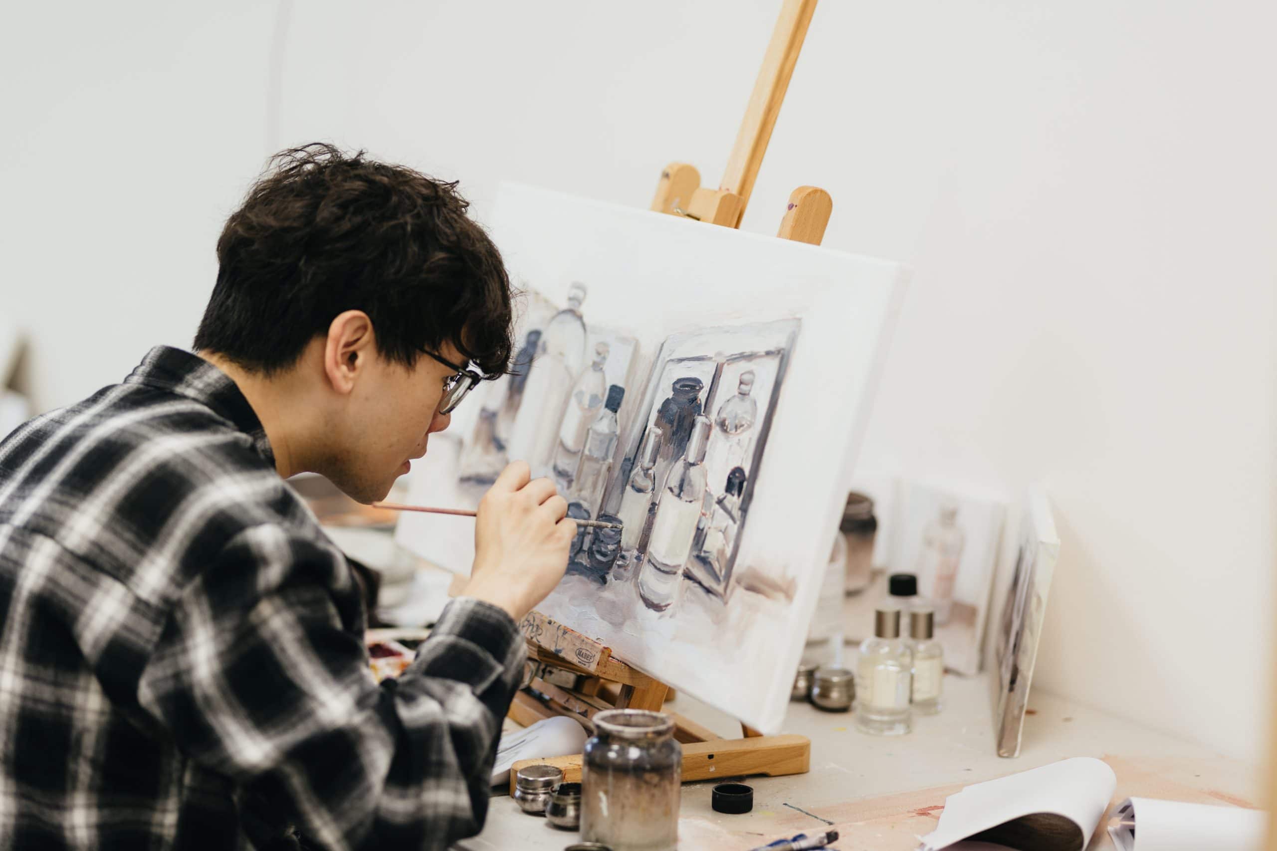 Bachelor of Fine Arts, student work, Whitecliffe, painting, FA, drawing, charcoal, studio, work in progress