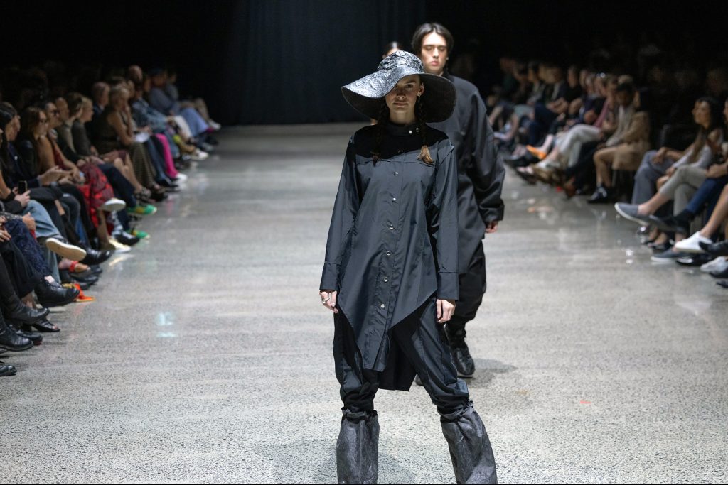 Floyd Narbey, Whitecliffe Fashion Show 2023, Bachelor of Sustainable Fashion Design, Year 3, student work, Whitecliffe College, Collection, YEBRAN Through the fire