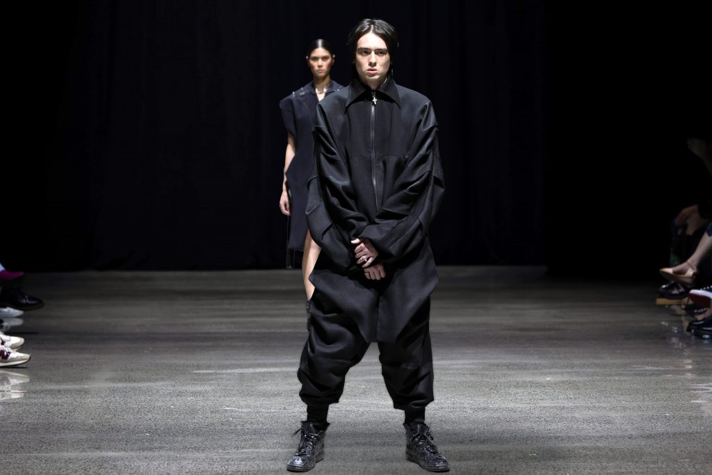 Floyd Narbey, Whitecliffe Fashion Show 2023, Bachelor of Sustainable Fashion Design, Year 3, student work, Whitecliffe College, Collection, YEBRAN Through the fire