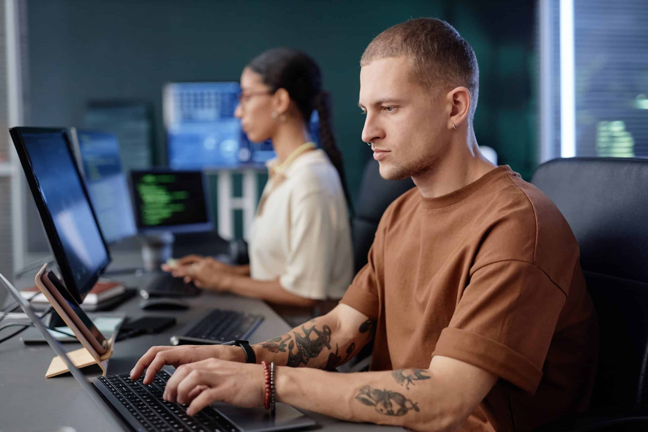 Cyber security engineer coding