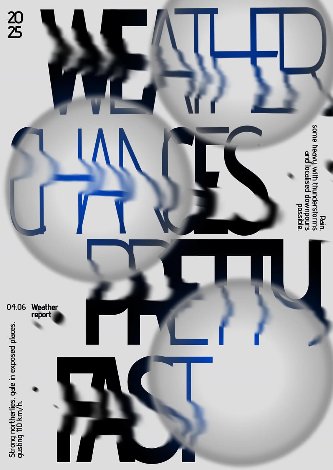 Allison Chen, Weather Report. Bachelor of Design + Digital Media, Year 1, Student work, Whitecliffe College, graphic design, poster