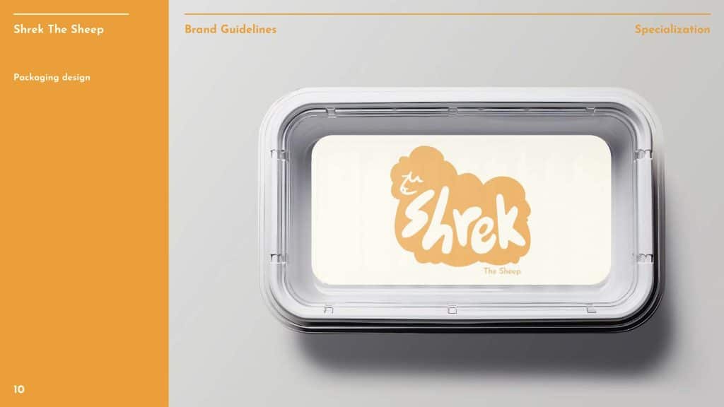Ramona Surangsrirat, Shrek the Sheep Brand. Bachelor of Design + Digital Media, Year 2, Student work, Whitecliffe College, graphic design, logo, brand design, branding, brand guide, package design