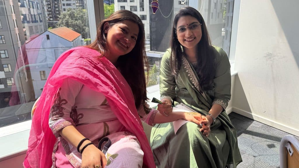 Diwali event, henna drawing, Auckland