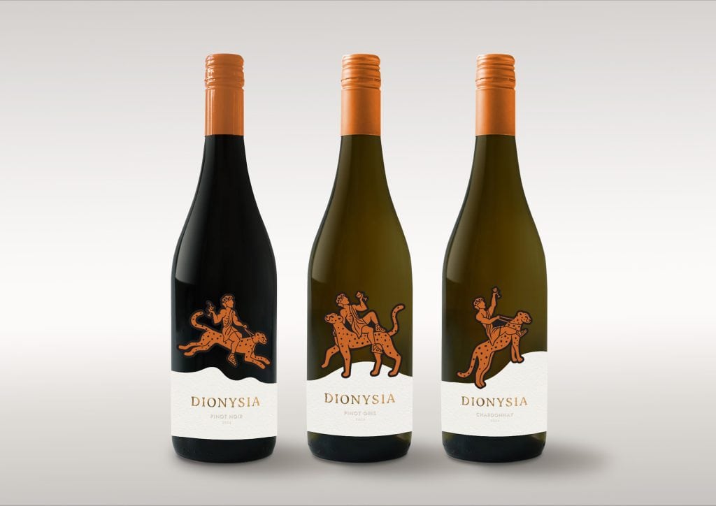 Isabelle Cassidy, Dionysia, Bachelor of Design & Digital Media, student work, Whitecliffe College, Graphic design, wine brand, graphics, winery & restaurant, InDesign, Illustrator. whitecliffe student, Best Design Awards, Designers Institute of New Zealand,