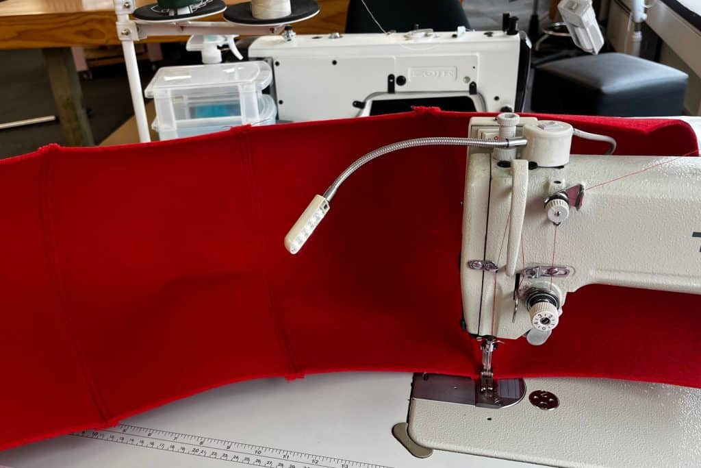 Whitecliffe student Sophie Ivory working on the Mark 2.0 mascot project at her workstation