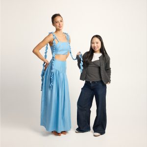 Model wearing the Resene Colour of Fashion 2026 finalist design by Whitecliffe student Lay Dia.