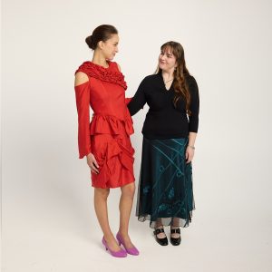 Model wearing the Resene Colour of Fashion 2026 finalist design by Whitecliffe student Neon Rhind.