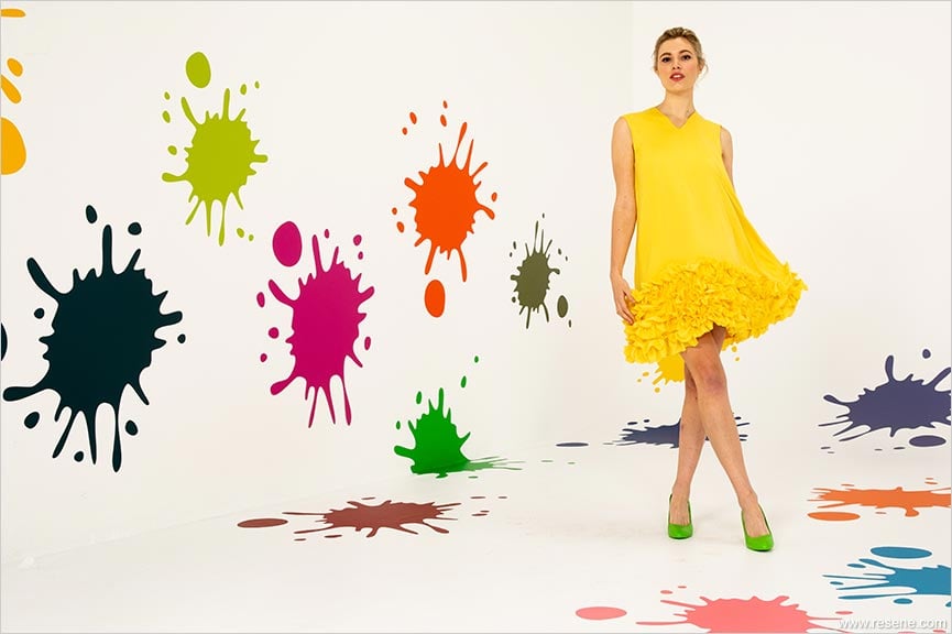 Yellow Resene Colour of Fashion garment designed by Whitecliffe student Samantha Parr in 2019.